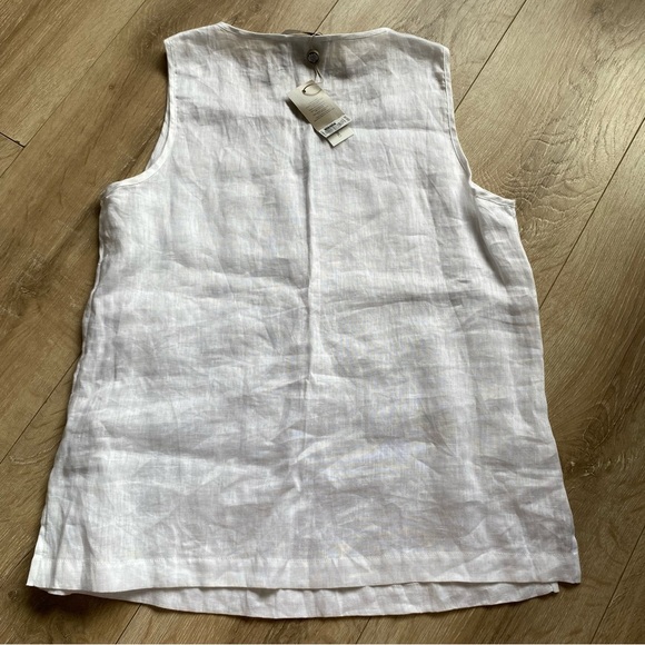 NWT Paul Costelloe linen sleeveless blouse Living Studio  sleeveless tank - Picture 6 of 11